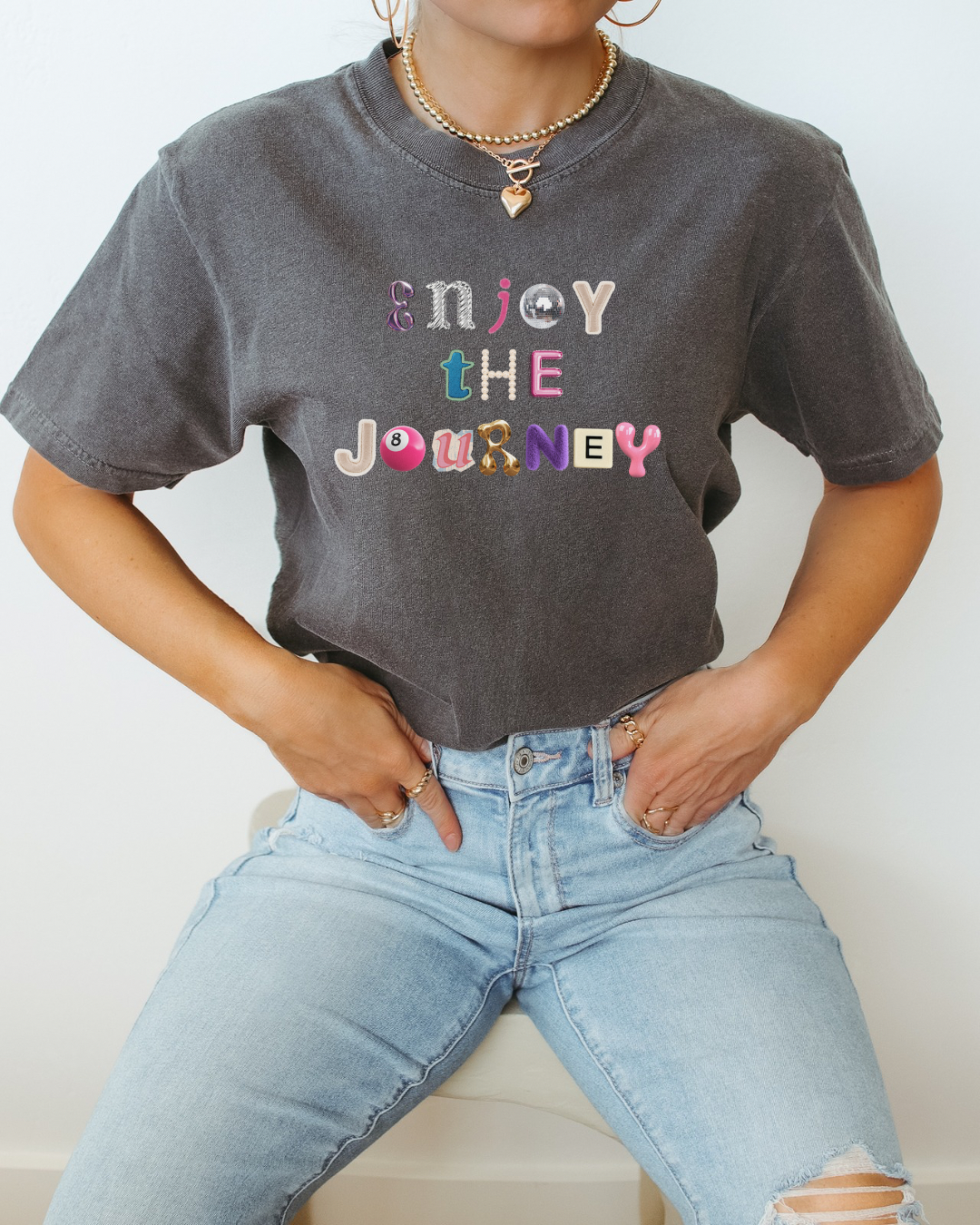 Enjoy The Journey Boho Collage Tee