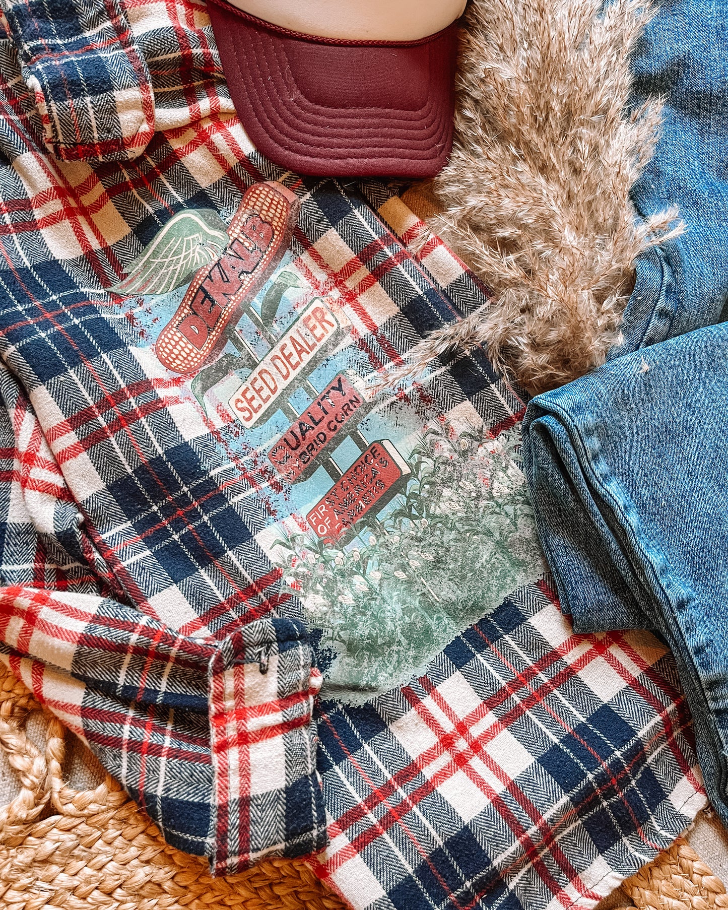 Seed Dealer Flannel - Navy & Red