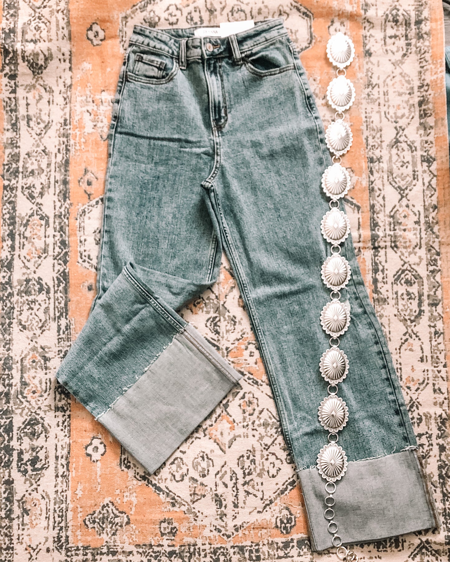 Barn Sour Wide Leg Cuffed Denim