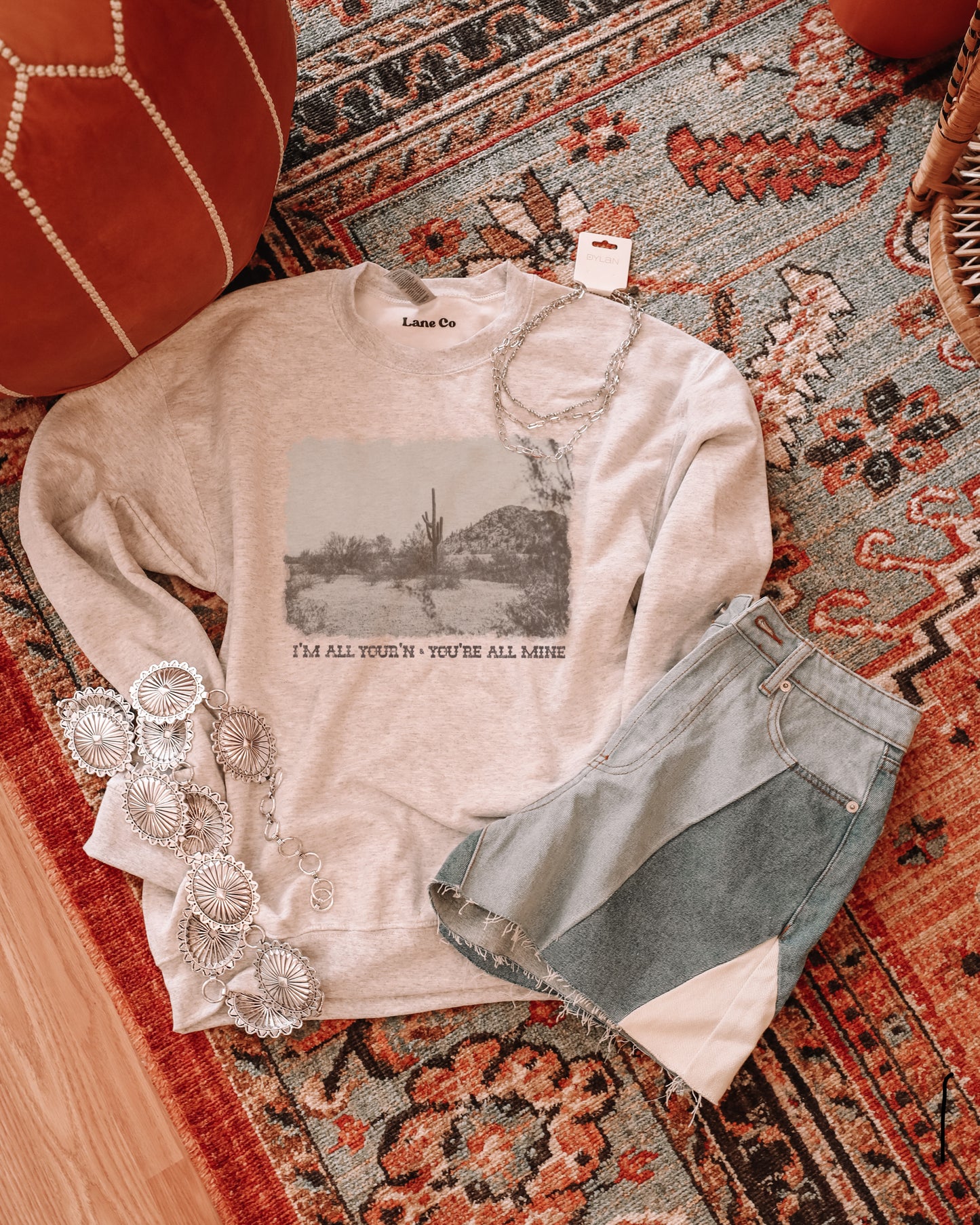 All Yourn Tyler Childers Crewneck Boho Western Style Desert Cowgirl
