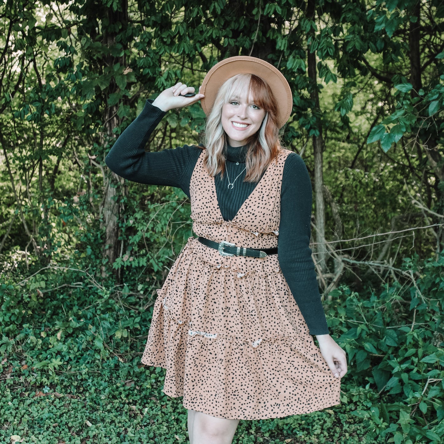 Taupe Dalmatian Print Dress