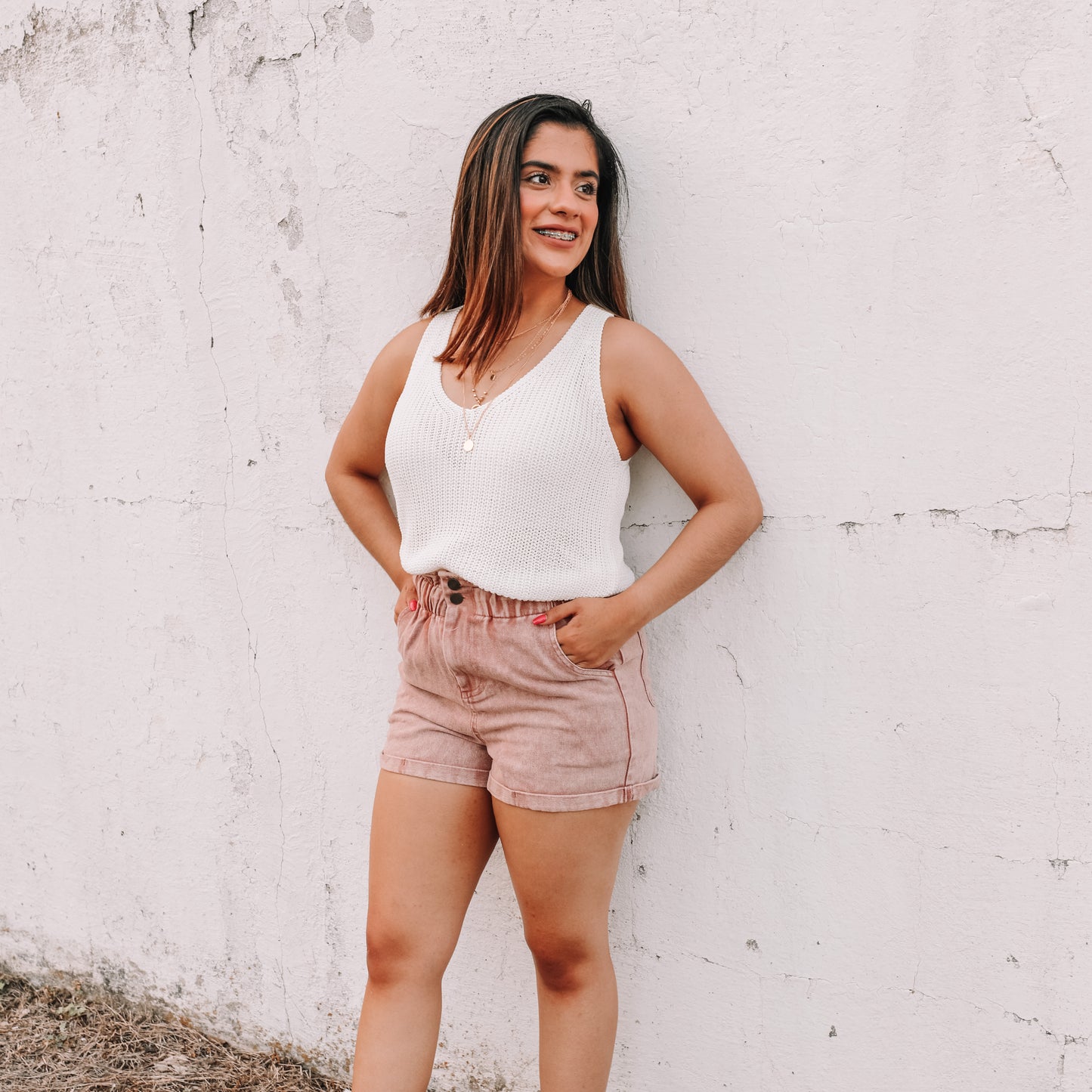 Pink Paperbag Shorts