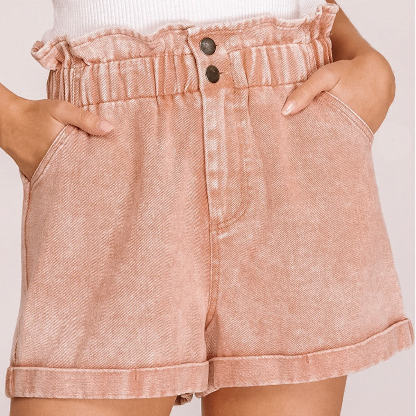 Pink Paperbag Shorts