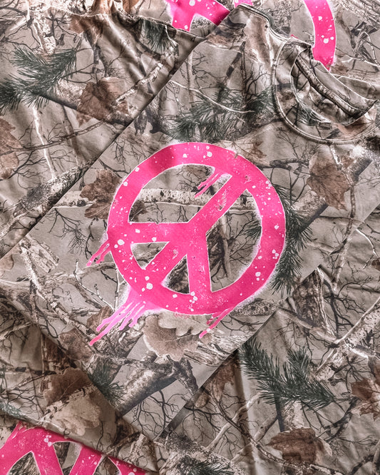 Camo Peace Sign Boxy Tee
