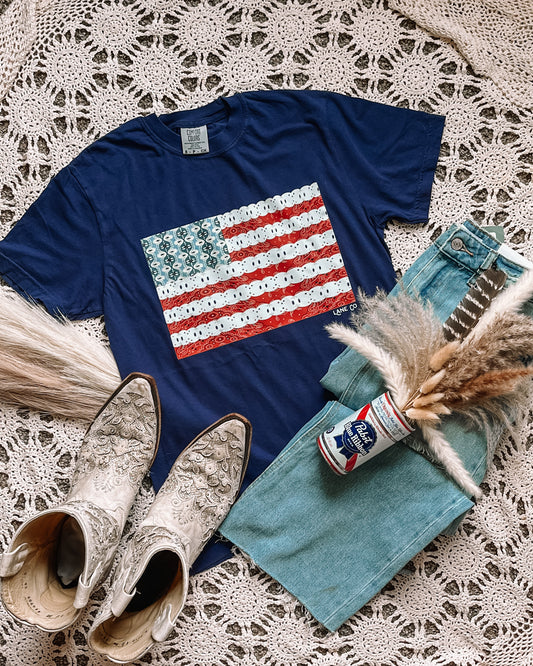 Patriotic Patchwork - Memorial Day & 4th of July Tee