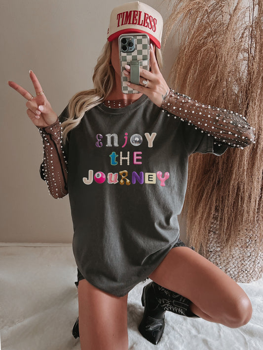 Enjoy The Journey Boho Collage Tee