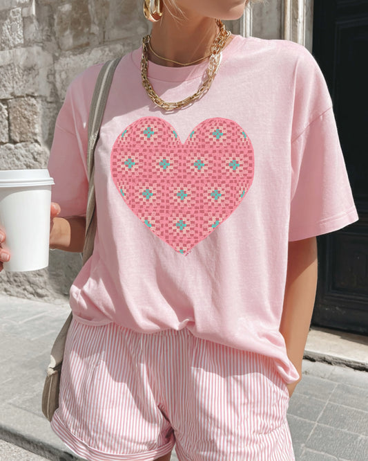 Granny Square Heart Valentines Tee