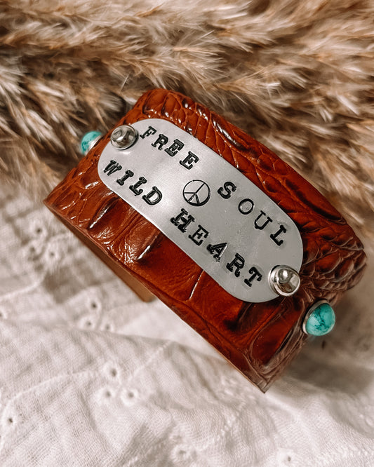 Wild Heart Vintage Leather Cuff Bracelet