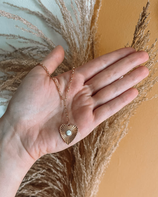 Heart of Stone Lariat Chain Necklace