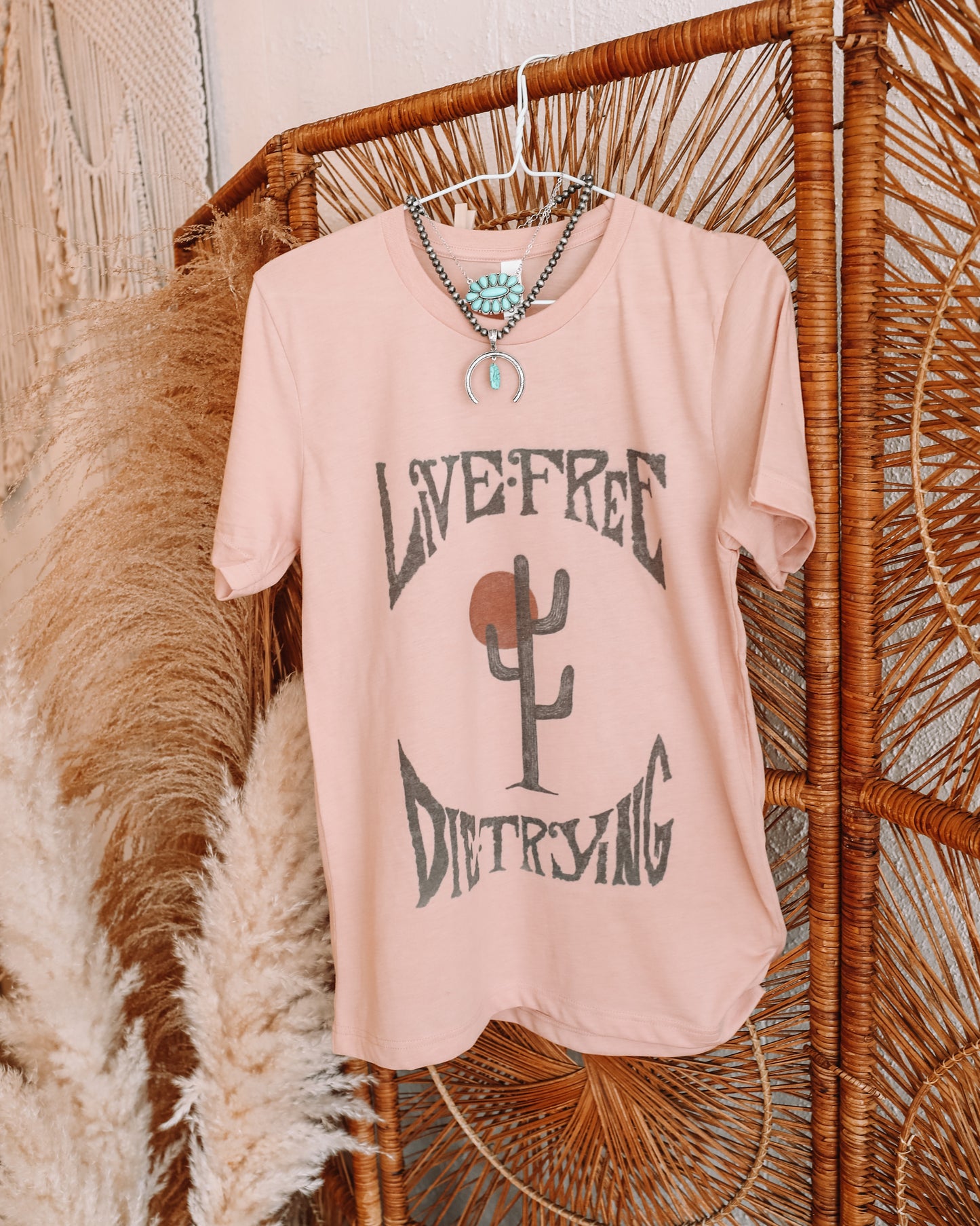 Live Free Soft Pink Graphic Tee